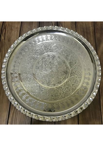 İşlemeli Bakır Tepsi 35 cm