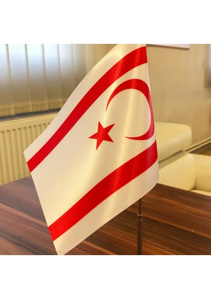 Krom Direkli Kktc Masa Bayrağı Tekli