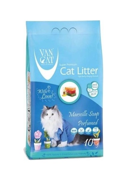 Van Cat Vancat Marsilya Sabunu Kokulu Ince Taneli Topaklaşan Kedi Kumu 10 kg