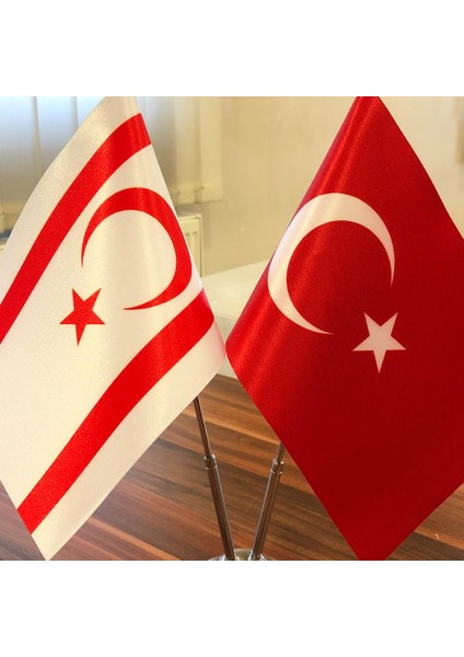 Krom Direkli Kktc-Türkiye Masa Bayrağı 2'li fiyatları