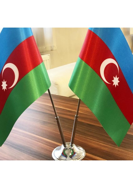 Krom Direkli Azerbaycan Masa Bayrağı 2'li fiyatları