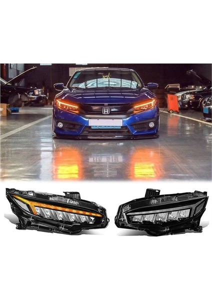 Honda Civic Fc5 Ön Far Lambası Matrix Ledli 2016+