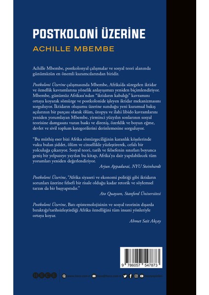 Postkoloni Üzerine - Achille Mbembe