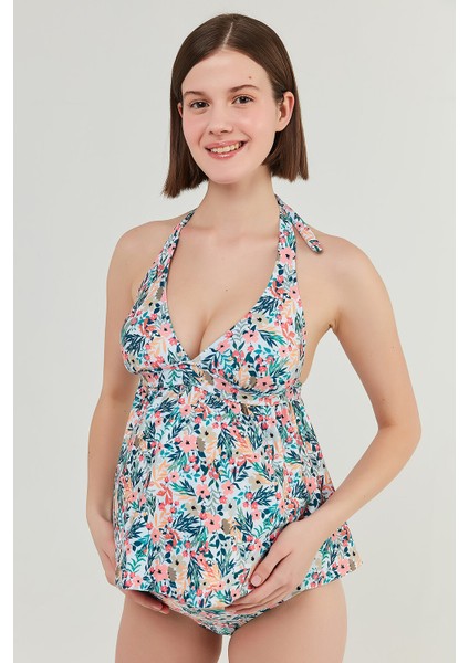 Çok Renkli Betsy Hamile Tankini Bikini Üstü