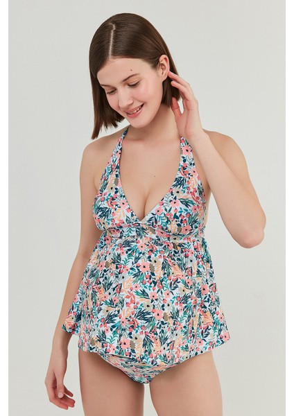 Çok Renkli Betsy Hamile Tankini Bikini Üstü
