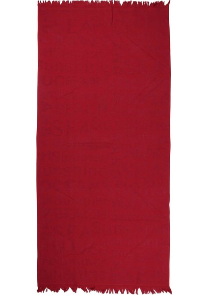 %100 Pamuk 70X150 Yazı Jakarlı Plaj Havlusu