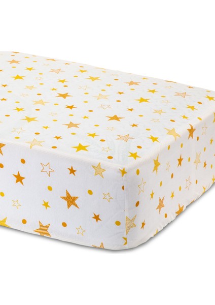 Yellow Star Fitted Bebek Çarşafı 80X140 cm