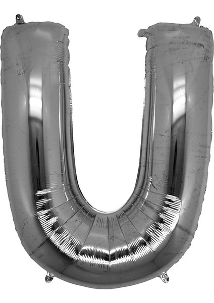 U Harfi Gümüş Folyo Balon