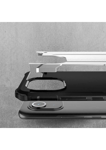 Xiaomi Mi 11 Kılıf Military Armor Çift Katmanlı Crash Silikon Kılıf Kırmızı