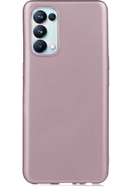 Oppo Reno 5 Pro 5g Kılıf Klasik Mat Renkli Yumuşak Premier Silikon Rose Gold