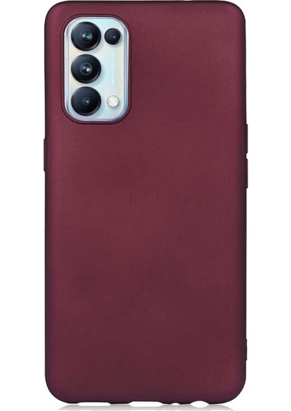 Oppo Reno 5 Pro 5g Kılıf Klasik Mat Renkli Yumuşak Premier Silikon Koyu Mor