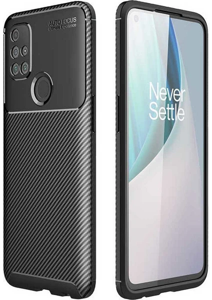 Case 4U Oneplus Nord N10 5g Kılıf Rugged Armor Karbon Desenli Lüx Negro Silikon Arka Kapak Siyah