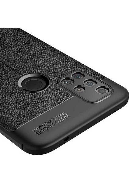 Case 4u Oneplus Nord N10 5g Kılıf Rugan Armor Deri Görünümlü Yüksek Kalite Silikon Niss Kırmızı