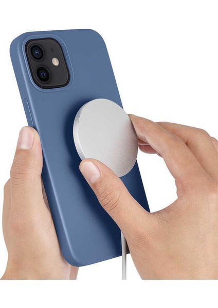 Apple iPhone 12 Kılıf Mat Silikon Wireless Kapak Silksafe Siyah - Magsafe Kablosuz Şarj Uyumlu