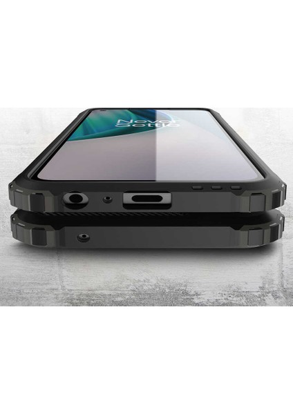 Oneplus Nord N100 Kılıf Shockproof Slikon Zırh Siyah Siyah fiyatları
