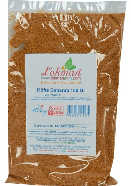 Köfte Baharatı 100 gr Paket