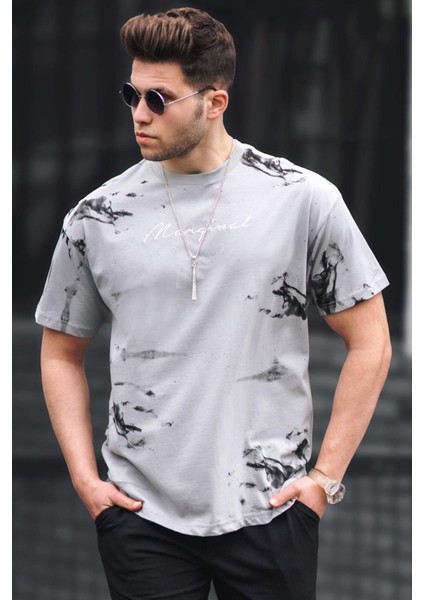 Gri Over Fit Erkek Tişört 5207