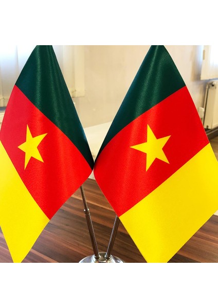 Kamerun Masa Bayrağı Krom Direkli Ikili Bayrak