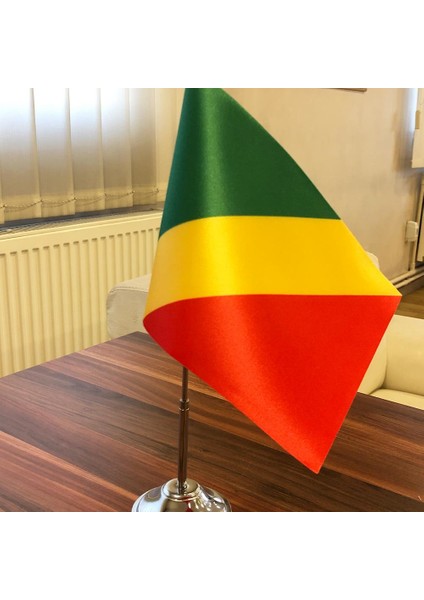 Kongo Cumhuriyeti Masa Bayrağı Krom Direkli Tekli Bayrak