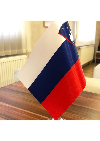 Slovenya Masa Bayrağı Krom Direkli Tekli Bayrak