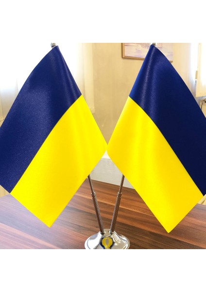 Ukrayna Masa Bayrağı Krom Direkli Ikili Bayrak fiyatları