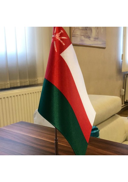 Umman Masa Bayrağı Krom Direkli Tekli Bayrak