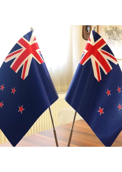 Yeni Zelanda Masa Bayrağı Krom Direkli Ikili Bayrak fiyatları