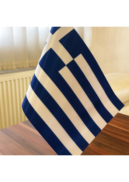 Yunanistan Masa Bayrağı Krom Direkli Tekli Bayrak