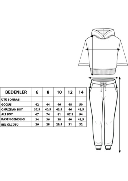 Toontoy Kız Çocuk Rules Baskılı Batik Desenli Crop Eşofman Takımı fiyatları