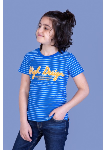 Toontoy Erkek Çocuk Nakışlı Kumaşı Çizgi Detaylı Tişört