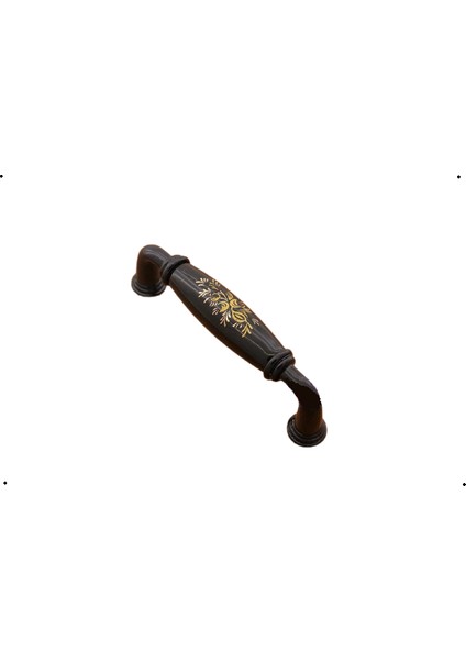 Porselen Kulp Yay Modeli Desenli Siyah 96 mm