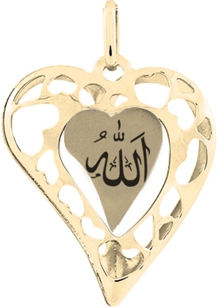 Allah Yazılı Kalp Kolye Ucu