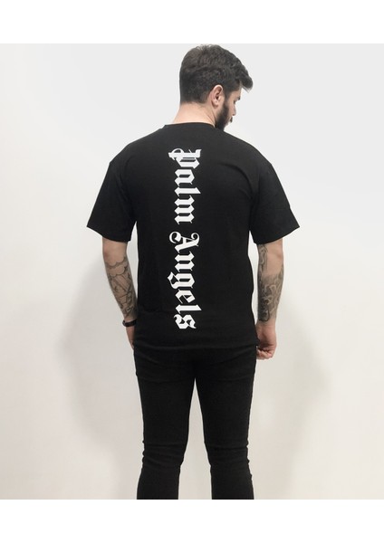 Palm Angels Sırt Göğüs Dijital Baskılı Bol Kesim Oversize Erkek Tşört