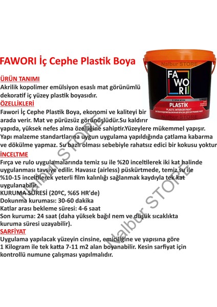 Boya Iç Cephe Boyası Su Bazlı 20 kg + Rulo Mat  Kumtaşı