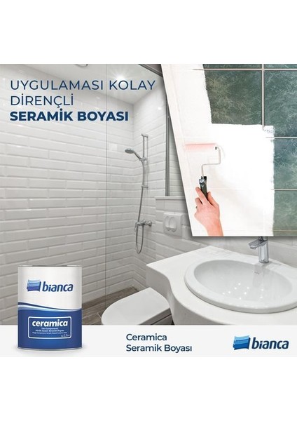 Ceramica Fayans Boyası Kullanıma Hazır 1 kg Rulo  Beyaz