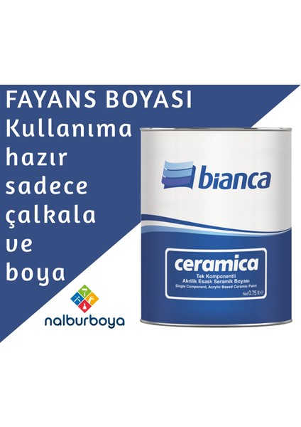 Ceramica Fayans Boyası Kullanıma Hazır 1 kg Rulo  Beyaz