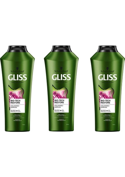 Gliss Şampuan 3 x 360ML Bio-Tech Restore