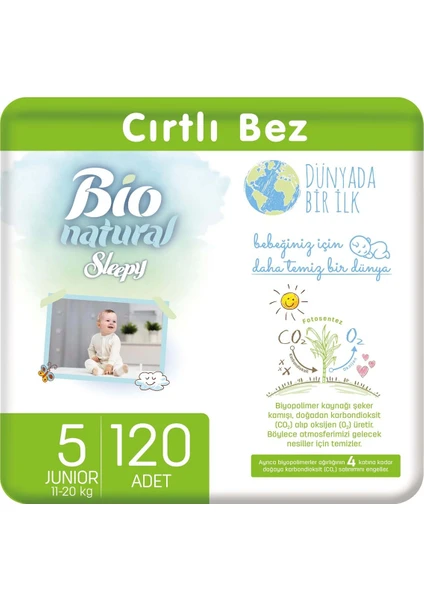 Bio Natural Bebek Bezi 5 Numara Junior 120 Li