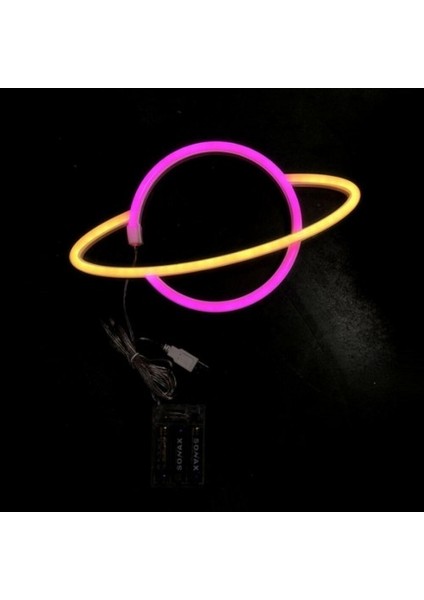 Neon Işıklı Galaksi Masa Gece Lambası