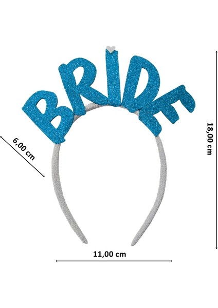 Bride Tüllü Taç - Mavi