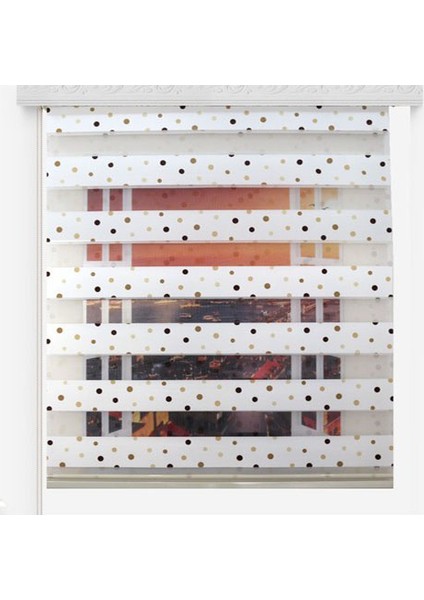 Kahverengi Puanlı Zebra Perde