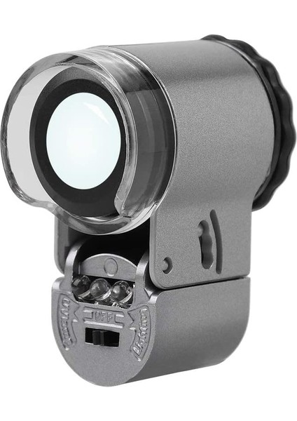 Mini Işıklı Mikroskop Lup Mercek 50X Büyüteç