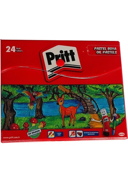 24 Renk Çantalı Pastel Boya