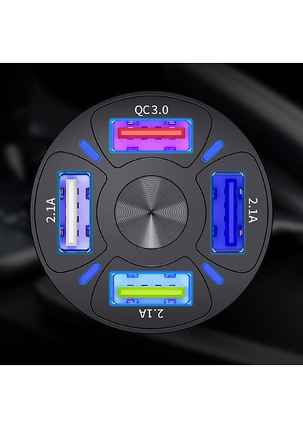 Uslion QC3.0 4- Port Çıkışlı Çoklu USB Araç Şarjı Şarj Aleti