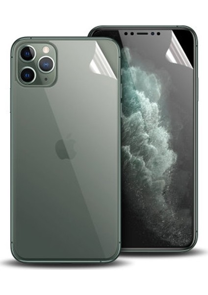 Apple iPhone 11 Pro Max 6.7 Film Ön Arka Full Koruyucu Membran Nano Hidrojel Koruyucu Set AL-33767