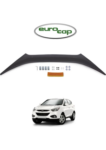 Hyundai Ix 35 Ön Kaput Koruma Rüzgarlığı 3 mm Akrilik (Abs) Parlak Siyah Deflektör 2010-2017