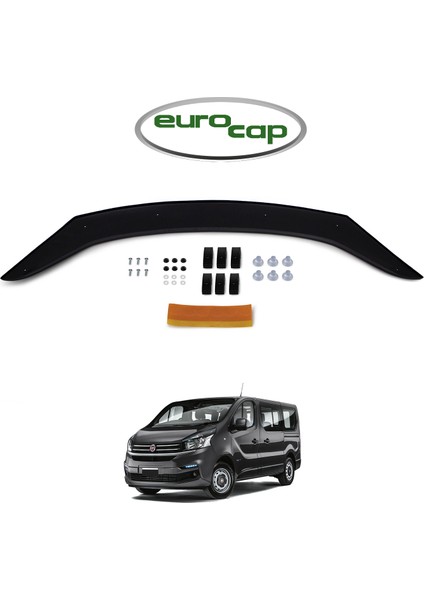 Fiat Talento Ön Kaput Koruma Rüzgarlığı 3 mm Akrilik (Abs) Parlak Siyah Deflektör 2016->