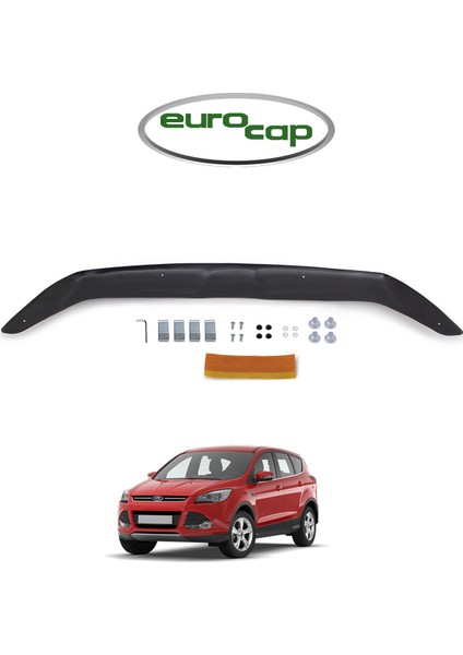 Ford Kuga Ön Kaput Koruma Rüzgarlığı 3 mm Akrilik (Abs) Parlak Siyah Deflektör 2013-2016