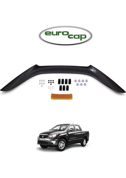 Ssangyong Korando|actyon Ön Kaput Koruma Rüzgarlığı 3 mm Akrilik (Abs) Parlak Deflektör 2012>