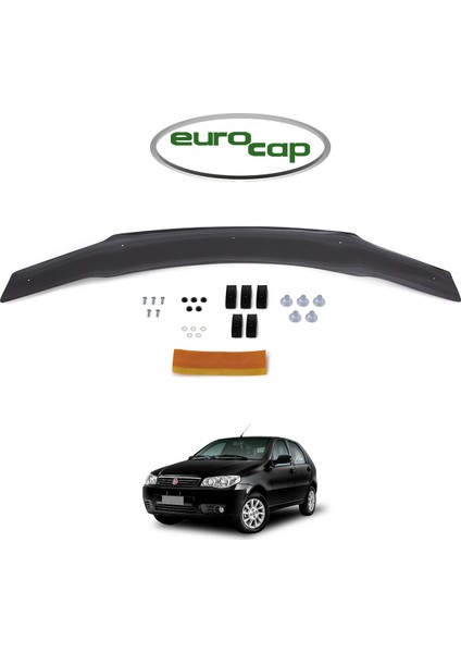 Fiat Palio Ön Kaput Koruma Rüzgarlığı 3 mm Akrilik (Abs) Parlak Siyah Deflektör 2006-2012